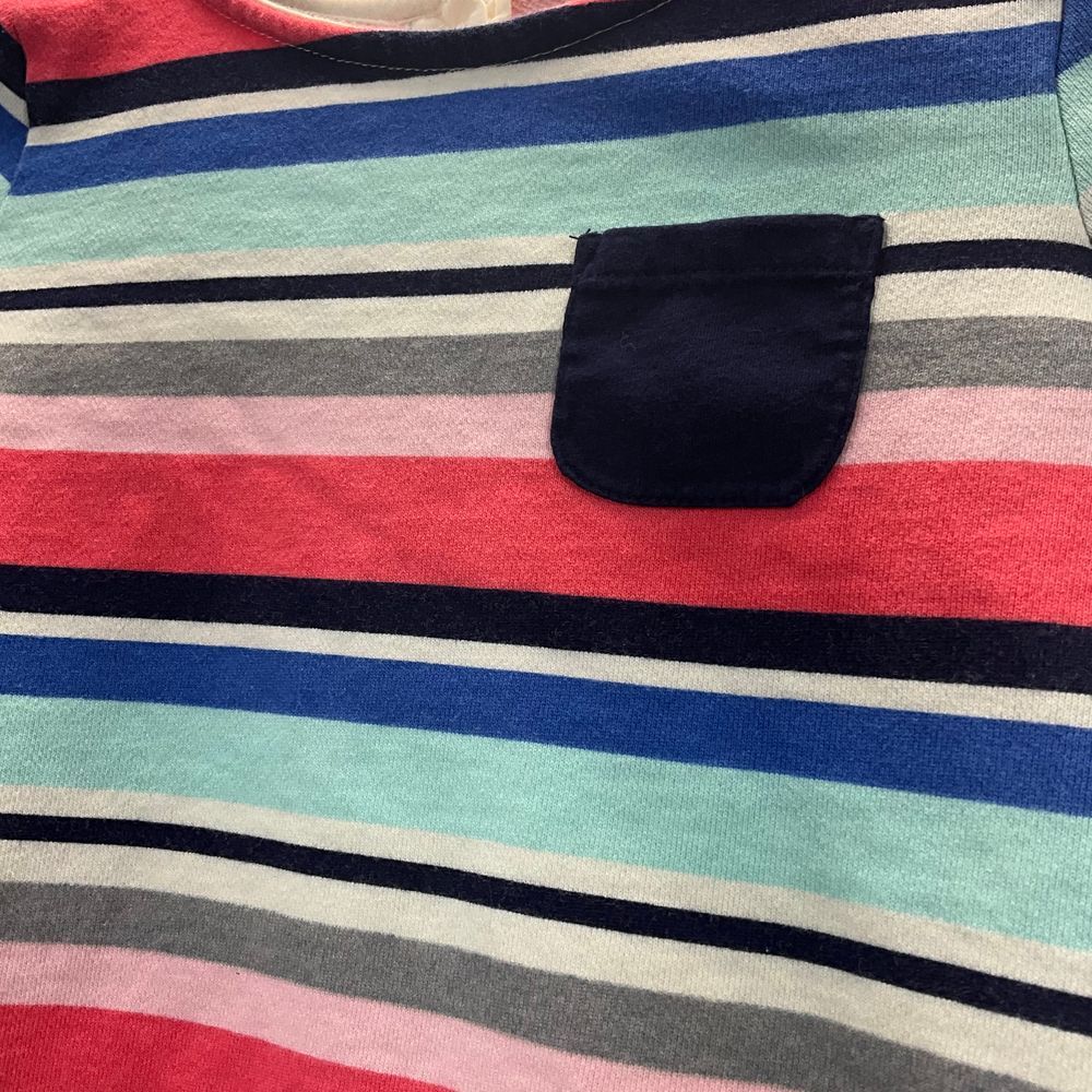 Gymboree Girls Striped Long Sleeve Dress Casual Rainbow Stripes Size 5-6 - Picture 2 of 5